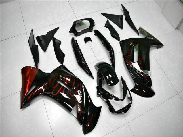 Buy 2006-2008 Red Flame Kawasaki EX650 Motorcycle Fairing UK
