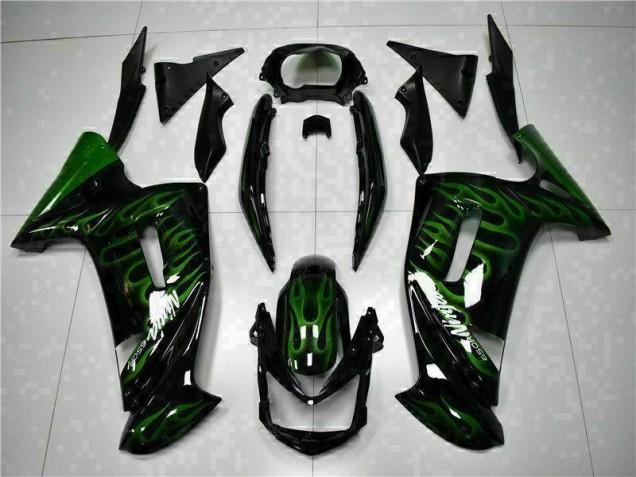 Buy 2006-2008 Green Flame Kawasaki EX650 Motorcycle Fairing Kits UK Buy 2006-2008 Green Flame Kawasaki EX650 Motorcycle Fairing Kits UK