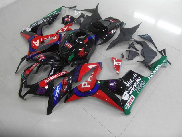 Buy 2007-2008 Black Red Pata Honda CBR600RR Motorcycle Fairings Kits UK