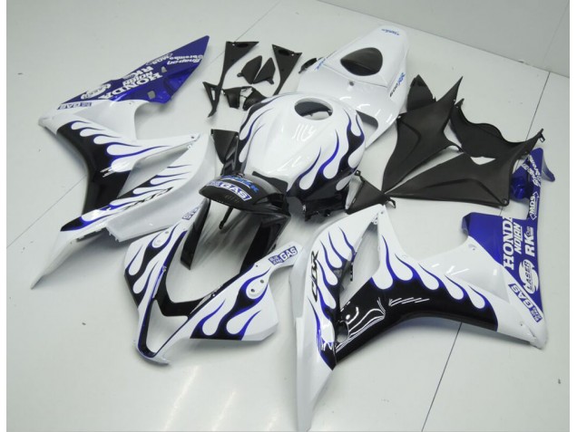 Buy 2007-2008 White Blue Flame Honda CBR600RR Bike Fairings UK Buy 2007-2008 White Blue Flame Honda CBR600RR Bike Fairings UK