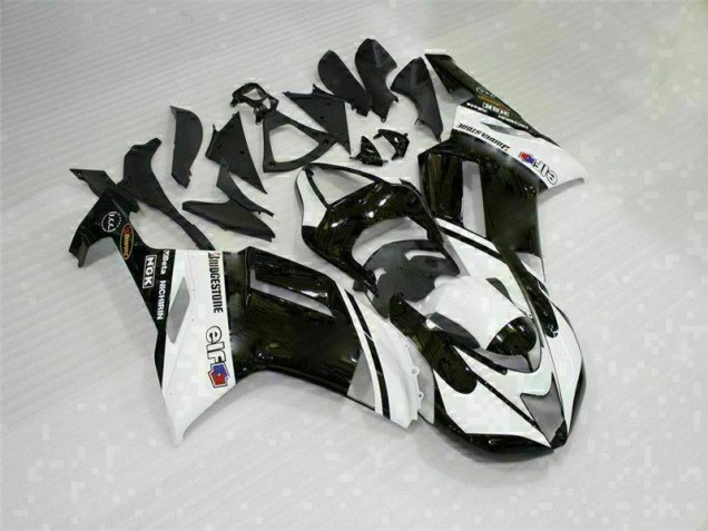 Buy 2007-2008 Black White Kawasaki ZX6R Bike Fairings UK Buy 2007-2008 Black White Kawasaki ZX6R Bike Fairings UK