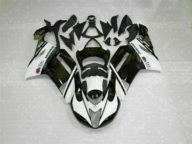 Buy 2007-2008 Black White Kawasaki ZX6R Bike Fairings UK Buy 2007-2008 Black White Kawasaki ZX6R Bike Fairings UK