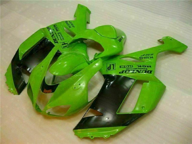 Buy 2007-2008 Green Black Dunlop Kawasaki ZX6R Motorbike Fairing Kits UK Buy 2007-2008 Green Black Dunlop Kawasaki ZX6R Motorbike Fairing Kits UK