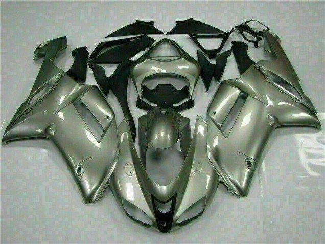 Buy 2007-2008 Silver Kawasaki ZX6R Motorcycle Fairings Kits UK Buy 2007-2008 Silver Kawasaki ZX6R Motorcycle Fairings Kits UK