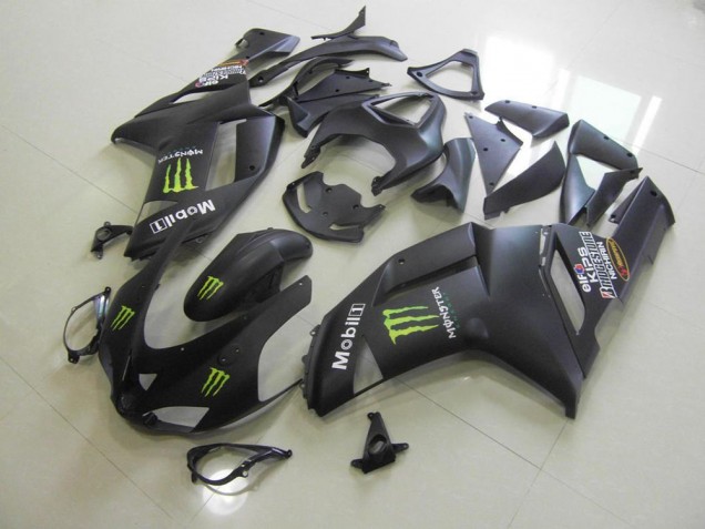 Buy 2007-2008 Matte Black Monster Kawasaki ZX6R Moto Fairings UK Buy 2007-2008 Matte Black Monster Kawasaki ZX6R Moto Fairings UK