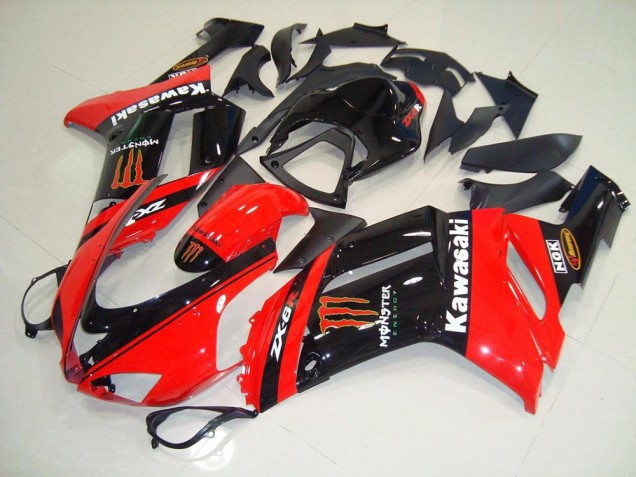 Buy 2007-2008 Monster In Red Kawasaki ZX6R Motorcycle Fairing Kit UK Buy 2007-2008 Monster In Red Kawasaki ZX6R Motorcycle Fairing Kit UK