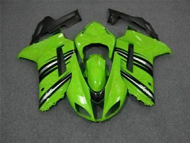 Buy 2007-2008 Green Black Kawasaki ZX6R Motorcycle Fairings Kit UK