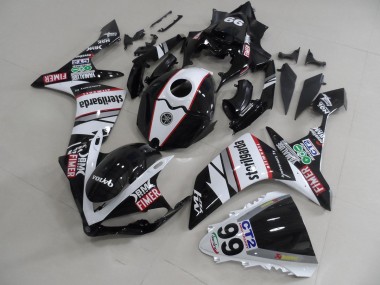 Buy 2007-2008 Black White Stickers Packs Yamaha YZF R1 Motorcycle Fairings Kit UK