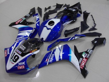 Buy 2007-2008 White Blue Yamaha YZF R1 Moto Fairings UK