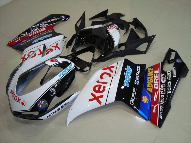 Buy 2007-2014 Black Xerox Ducati 848 1098 1198 Motorcycle Replacement Fairings UK