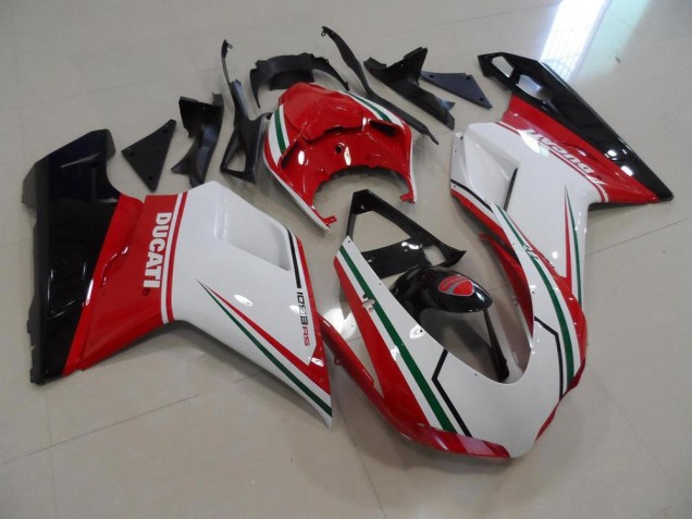 Buy 2007-2014 Red White Ducati 848 1098 1198 Motorcycle Fairings Kit UK Buy 2007-2014 Red White Ducati 848 1098 1198 Motorcycle Fairings Kit UK