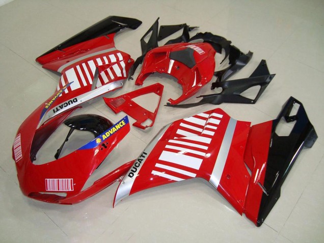 Buy 2007-2014 Red White Ducati 848 1098 1198 Motorcylce Fairings UK
