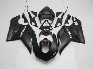 Buy 2007-2014 Matte Black with White Decals Ducati 848 1098 1198 Motorcycle Fairing UK