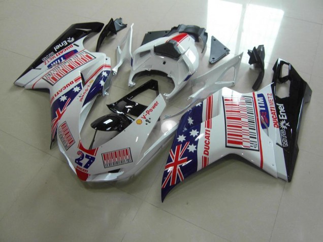 Buy 2007-2014 White Blue Red Ducati 848 1098 1198 Bike Fairings UK Buy 2007-2014 White Blue Red Ducati 848 1098 1198 Bike Fairings UK