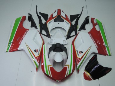 Buy 2007-2014 Red White and Green Ducati 848 1098 1198 Replacement Motorcycle Fairings UK