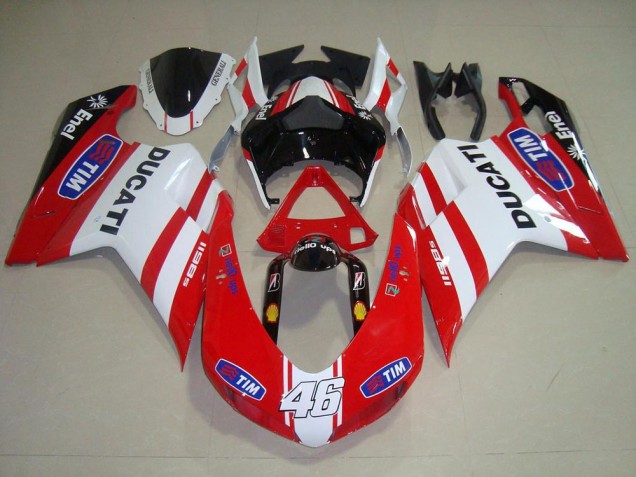 Buy 2007-2014 Red White 46 Ducati 848 1098 1198 Motorcycle Bodywork UK