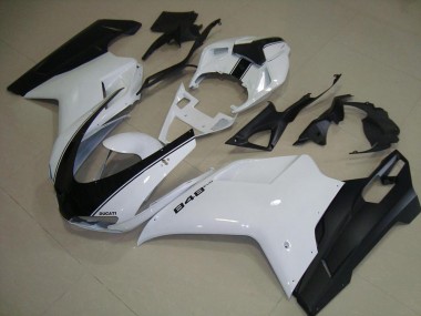 Buy 2007-2014 White Matte Black Ducati 848 1098 1198 Motorcycle Fairing UK