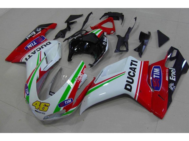 Buy 2007-2014 Red White Yellow 46 Ducati 848 1098 1198 Bike Fairings UK