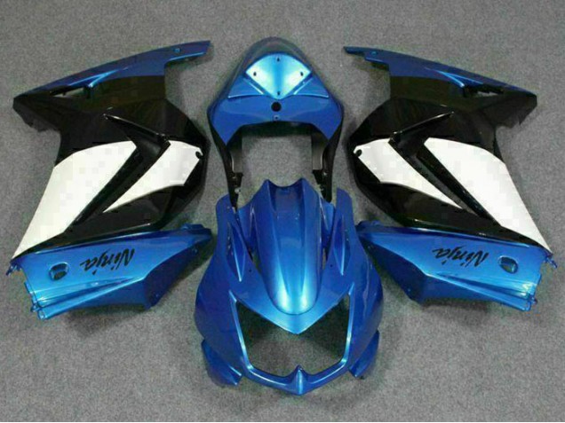 Buy 2008-2012 Blue White Black Ninja Kawasaki EX250 Motorbike Fairing Kits UK Buy 2008-2012 Blue White Black Ninja Kawasaki EX250 Motorbike Fairing Kits UK