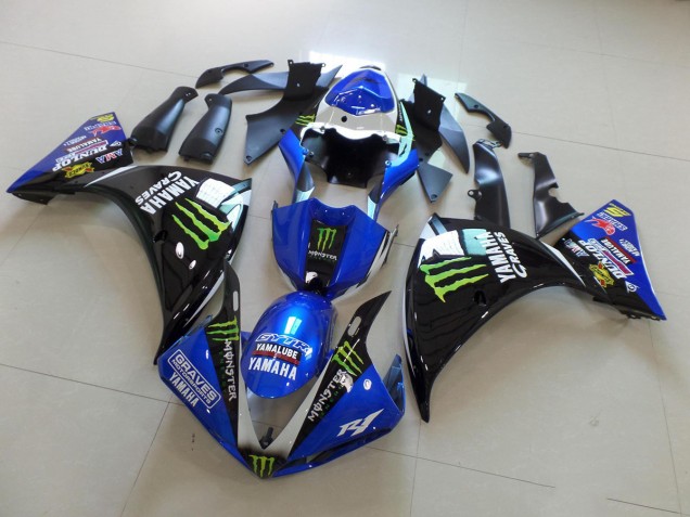 Buy 2009-2011 Blue Black Monster Yamaha YZF R1 Motorbike Fairing UK
