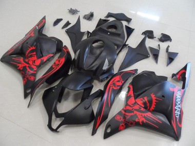Buy 2009-2012 Matte Black with Red Skull Honda CBR600RR Motorcycle Fairings Kits UK