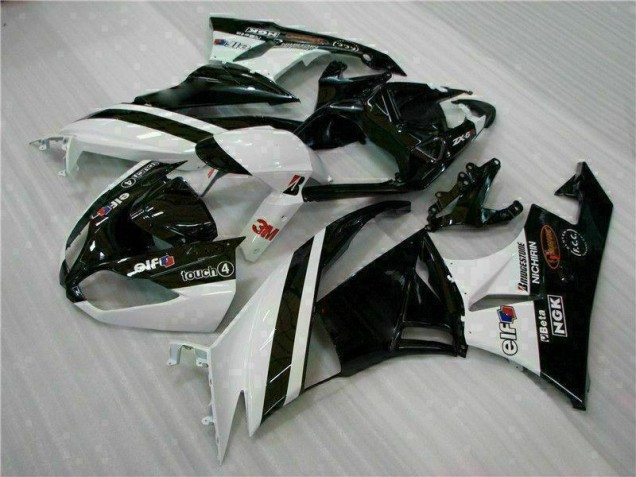 Buy 2009-2012 Black White 3M Touch4 Kawasaki ZX6R Bike Fairings UK Buy 2009-2012 Black White 3M Touch4 Kawasaki ZX6R Bike Fairings UK