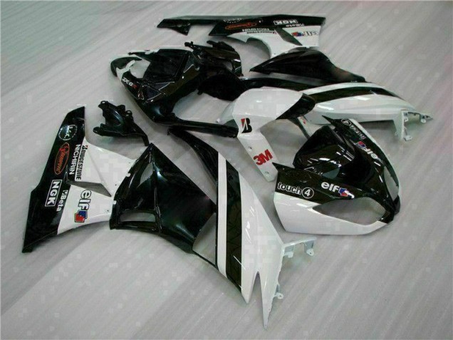 Buy 2009-2012 Black White 3M Touch4 Kawasaki ZX6R Bike Fairings UK Buy 2009-2012 Black White 3M Touch4 Kawasaki ZX6R Bike Fairings UK