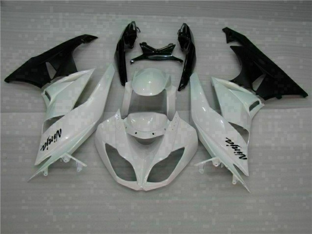 Buy 2009-2012 White Black Kawasaki ZX6R Motorcycle Fairings Kits UK Buy 2009-2012 White Black Kawasaki ZX6R Motorcycle Fairings Kits UK