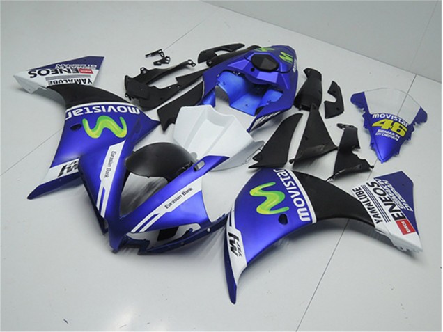 Buy 2012-2014 Blue White Black Yamaha YZF R1 Motorcycle Replacement Fairings UK