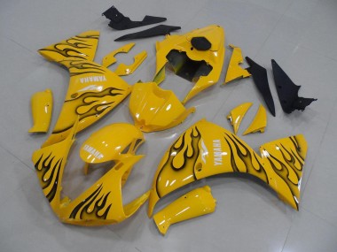 Buy 2012-2014 Yellow Black Flame Yamaha YZF R1 Motorcyle Fairings UK