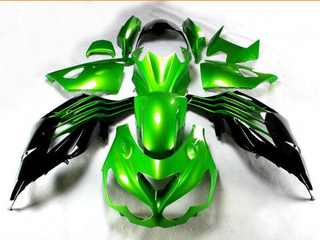 Buy 2012-2021 Black Green Kawasaki ZX14R ZZR1400 Motorcycle Replacement Fairings UK Buy 2012-2021 Black Green Kawasaki ZX14R ZZR1400 Motorcycle Replacement Fairings UK