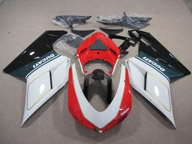 Buy 2007-2014 White Red Ducati 1098 848 Motorcylce Fairings UK