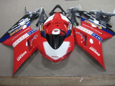 Buy 2007-2014 Red White Info Strada Ducati 1098 Motorcyle Fairings UK