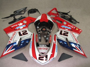 Buy 2007-2014 Red White Breil Xerox 21 Ducati 1098 Motorbike Fairings UK