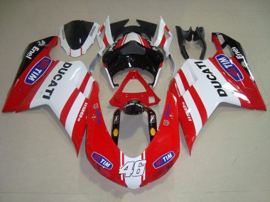 Buy 2007-2014 Red White Tim 46 Ducati 1098 Motorcycle Fairing Kit UK