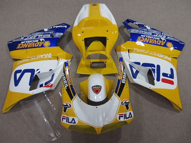 Buy 1993-2005 Yellow White Fila Ducati 748 Bike Fairings UK Buy 1993-2005 Yellow White Fila Ducati 748 Bike Fairings UK