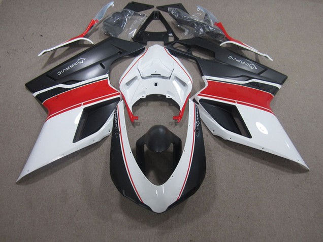 Buy 2007-2014 White Red Black Marvic Ducati 848 Motorcycle Fairings Kit UK