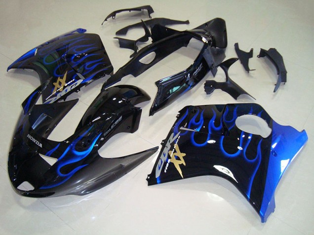 Buy 1996-2007 Black Blue Flame Honda CBR1100XX Blackbird Bike Fairing UK Buy 1996-2007 Black Blue Flame Honda CBR1100XX Blackbird Bike Fairing UK