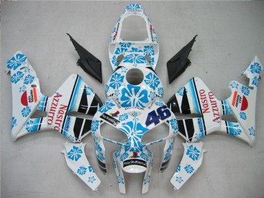 Buy 2005-2006 White Blue Nastro Azzurro 46 Honda CBR600RR Motorcycle Fairing Kit UK