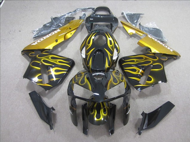 Buy 2005-2006 Black Yellow Flame Honda CBR600RR Motorcycle Fairing Kits UK Buy 2005-2006 Black Yellow Flame Honda CBR600RR Motorcycle Fairing Kits UK
