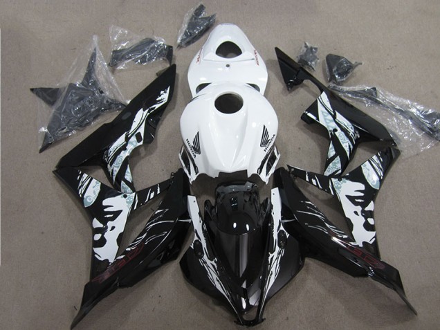 Buy 2007-2008 Black White Honda CBR600RR Motorcycle Fairings UK Buy 2007-2008 Black White Honda CBR600RR Motorcycle Fairings UK