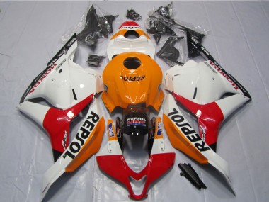 Buy 2009-2012 White Orange Black Repsol Honda CBR600RR Motorcycle Fairing Kit UK