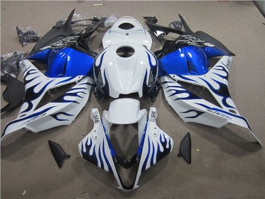 Buy 2009-2012 White Blue Flame Honda CBR600RR Bike Fairings UK