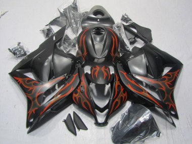 Buy 2009-2012 Black Red Flame Honda CBR600RR Motorcycle Replacement Fairings UK