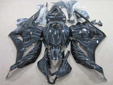 Buy 2009-2012 Black Silver Flame Honda CBR600RR Motorcycle Fairings UK