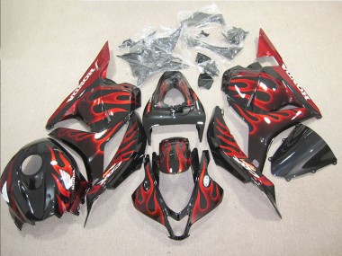 Buy 2009-2012 Black Red Flame Honda CBR600RR Bike Fairings UK