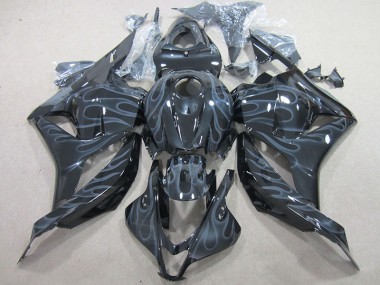 Buy 2009-2012 Black Silver Flame Honda CBR600RR Motor Fairings UK