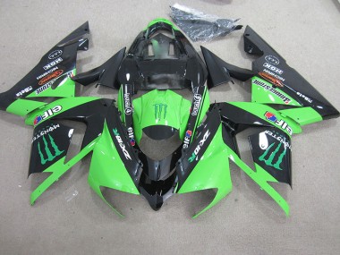 Buy 2003-2005 Black Green Monster Kawasaki ZX10R Motorcycle Fairing Kits UK
