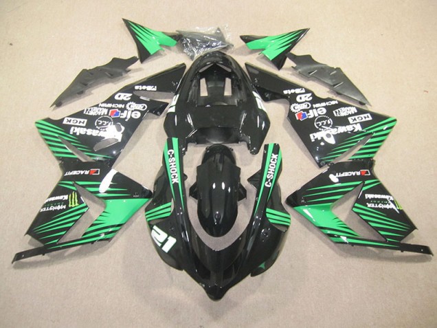 Buy 2003-2005 Black Green C-Shock Monster Kawasaki ZX10R Motorbike Fairing UK Buy 2003-2005 Black Green C-Shock Monster Kawasaki ZX10R Motorbike Fairing UK