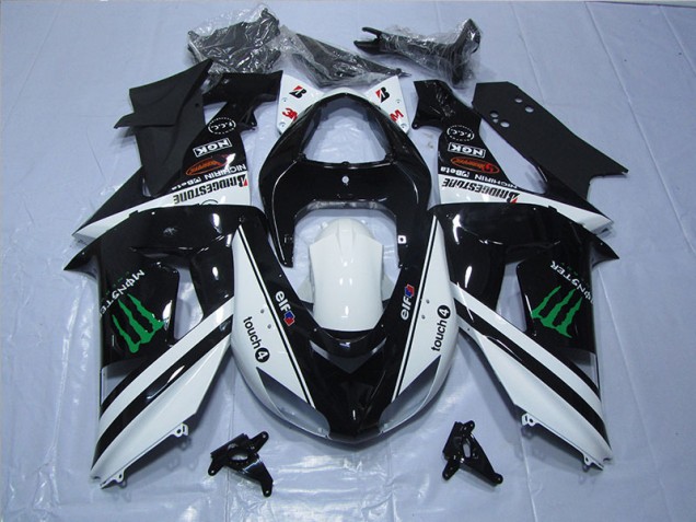 Buy 2006-2007 Black White Touch4 Monster Kawasaki ZX10R Motor Fairings UK Buy 2006-2007 Black White Touch4 Monster Kawasaki ZX10R Motor Fairings UK